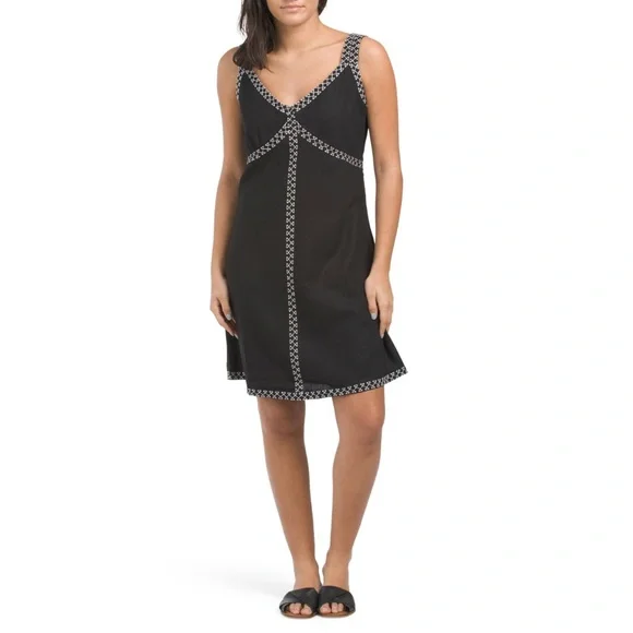 Rachel Zoe Womens’ Linen Embroidered Stitch Dress - Picture 2 of 3